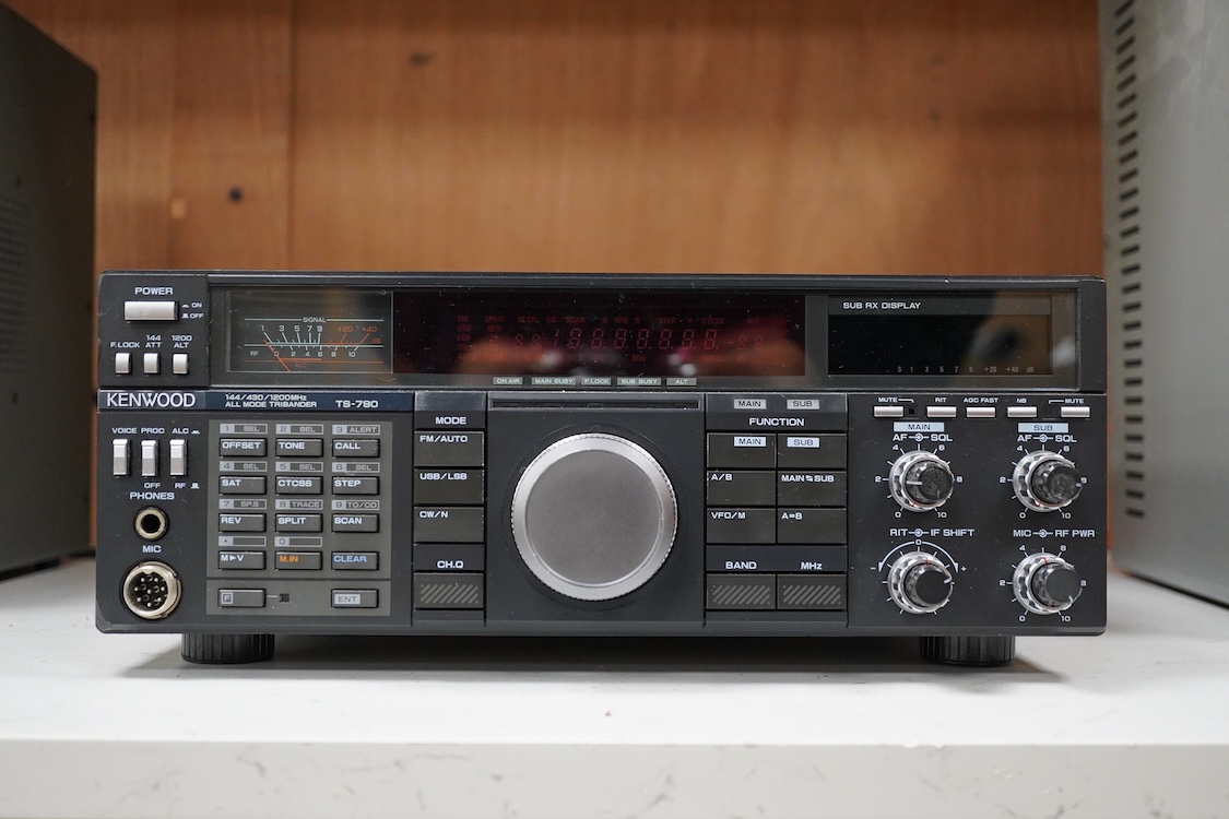 A Kenwood TS-790 All Mode Tribander amateur radio transceiver, serial number 0090098